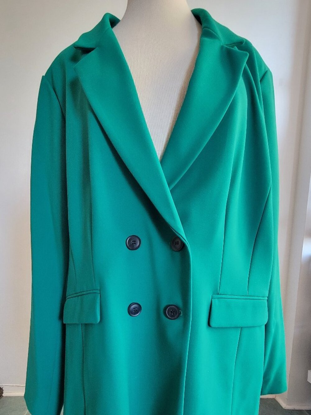 Halogen Green Double Breasted Tailored Suit Jacket (Size:2X)